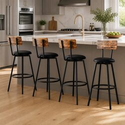 Set of 4 Practical Bar Stools for Home Use