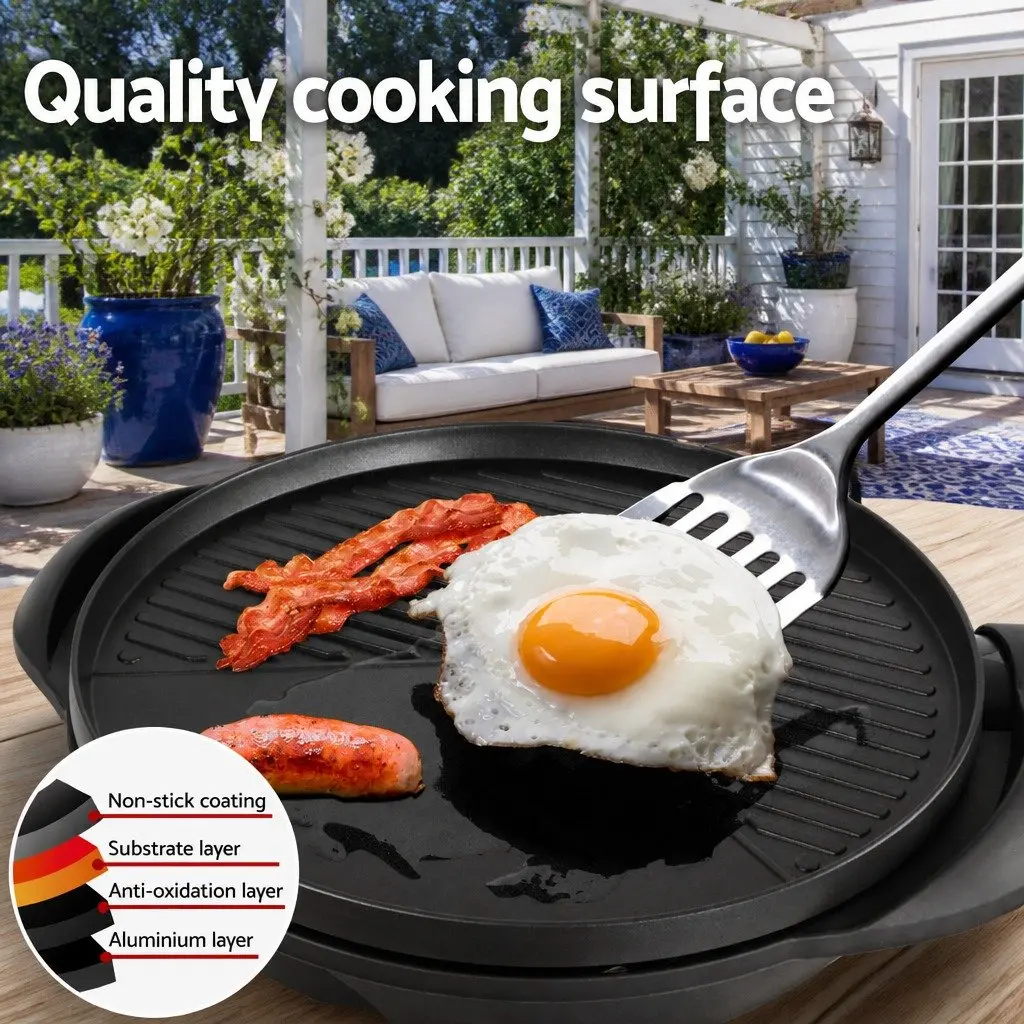 Electric BBQ Grill Indoor Outdoor Benchtop 2000W Black
