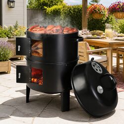 Perfect for Backyard Cooking: 3-In-1 BBQ Smoker Grill