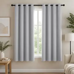 Versatile Grey Blockout Curtains for Every Room, 132x160cm