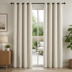 Versatile Beige Blockout Curtains 2 Panels for Home Use
