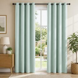 Blockout Curtains 2 Panels 132x213cm Thermal Insulated Eyelet Drapes Green