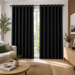 Functional Black Blockout Curtains 300x230cm for Any Room