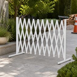 Expandable Safety Barrier Gate White Aluminum Fence 330cm Work Site Protection