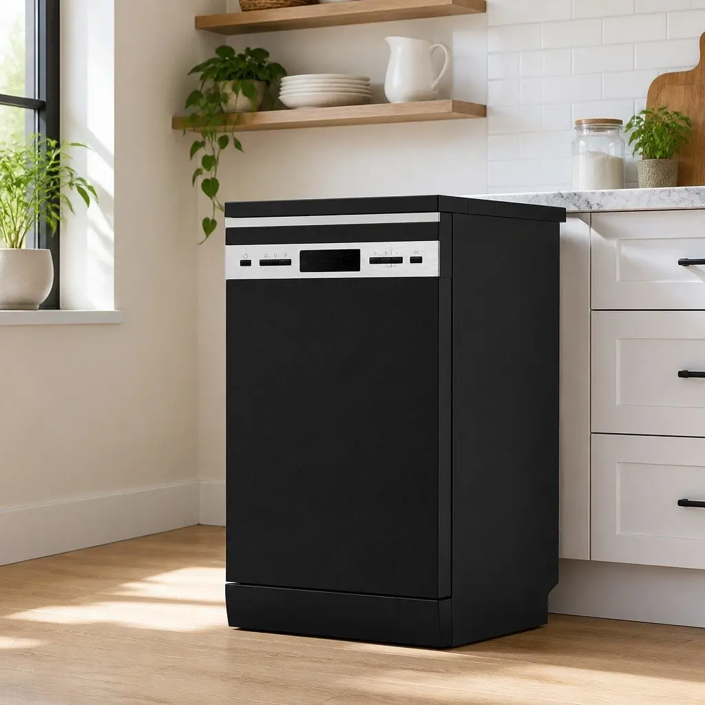Freestanding Dishwasher Stainless Steel 10 Place Settings Black LED Display