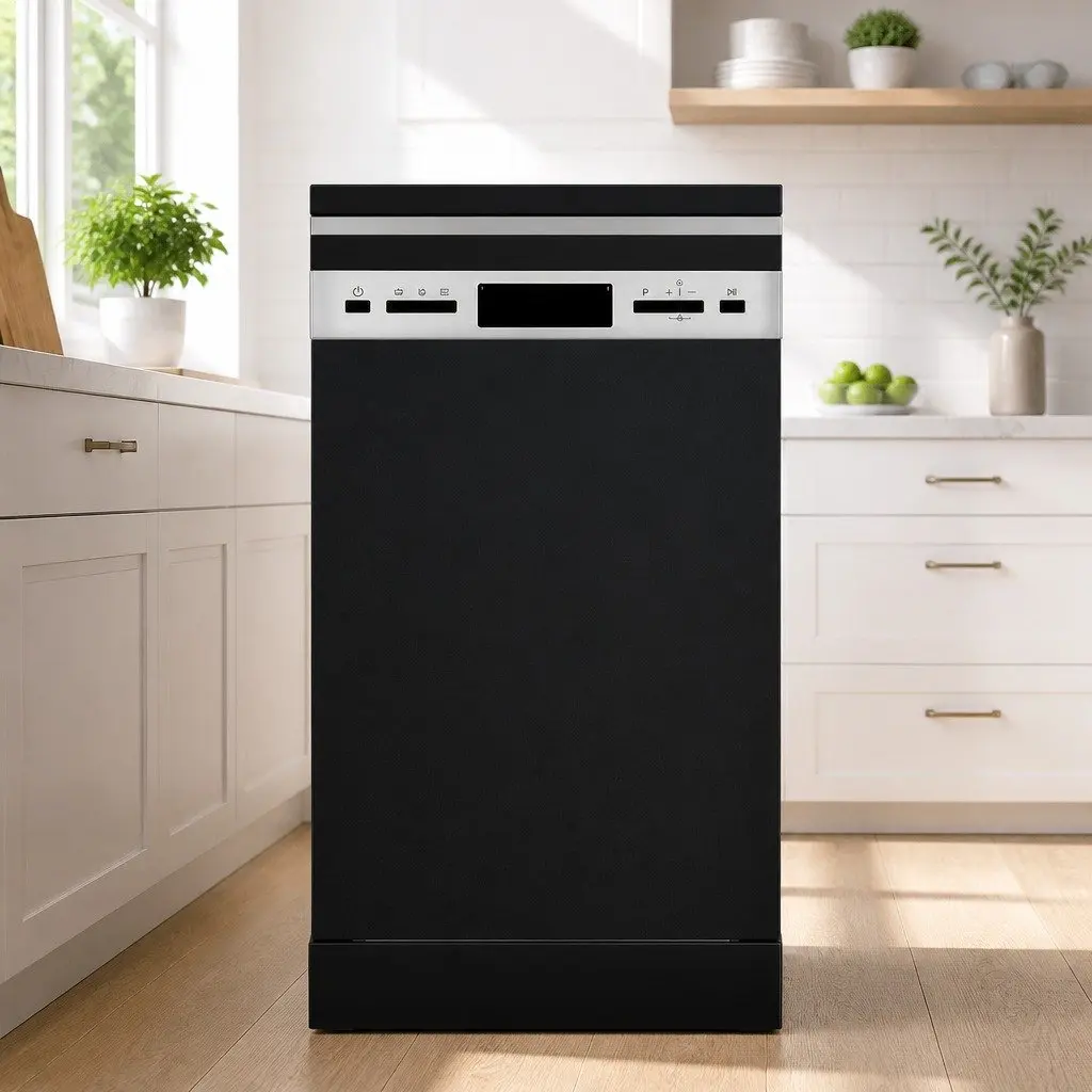 Freestanding Dishwasher Stainless Steel 10 Place Settings Black LED Display