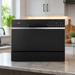 Practical Black Benchtop Dishwasher for Everyday Use