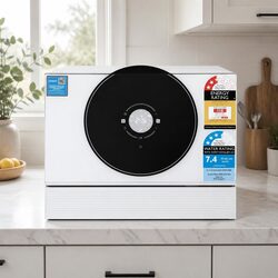 6-Place Setting Benchtop Dishwasher 50cm White Freestanding Built-in Kitchen