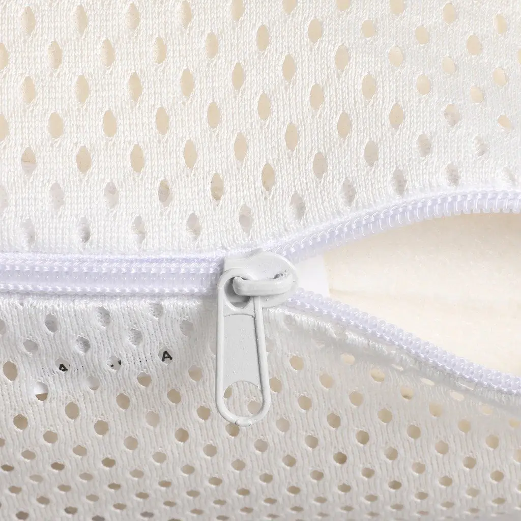 Natural Latex Pillow Removable Cover 60cm x 40cm White Pair
