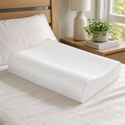 2x Natural Latex Pillows Removable Cover Cervical Neck Sleeping Pillow Dunlop