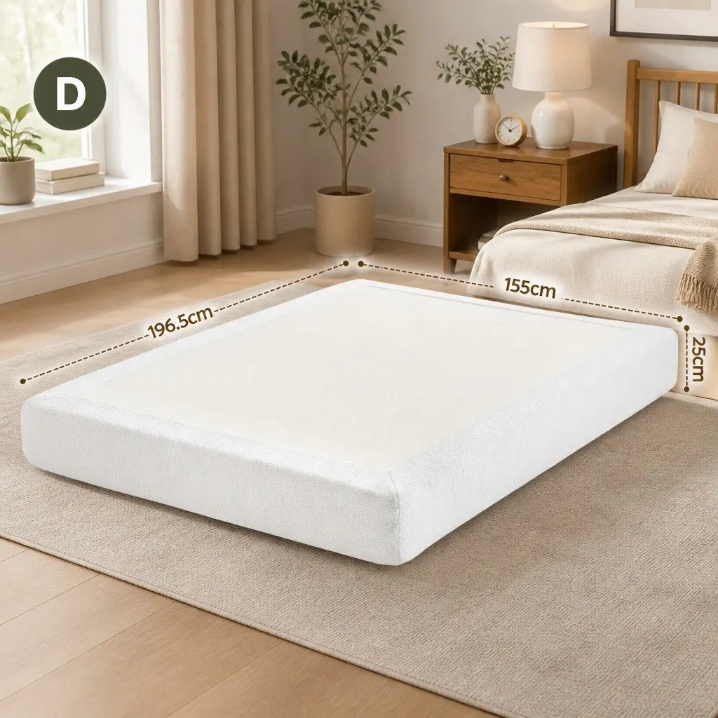 Compression Bed Frame High Density Sponge Double Size White