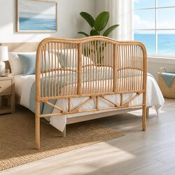Practical Rattan Double Bed Headboard for Any Bedroom