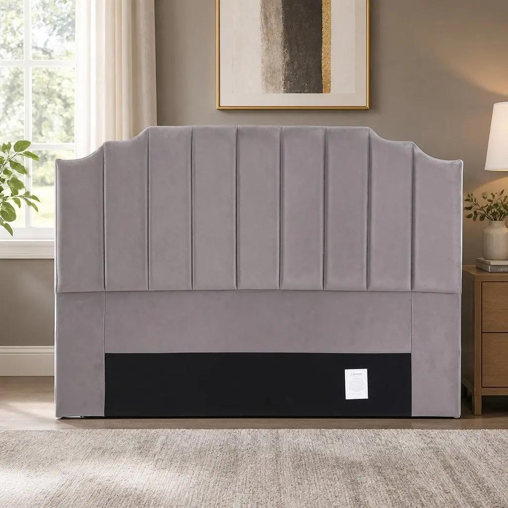 King Size Bed Head Velvet Headboard Grey 183cm