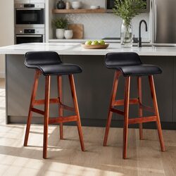 Functional Black Bar Stools Set of 2 for Kitchen and Dining