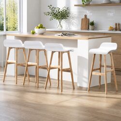 Practical Bar Stools White Set of 4 for Your Home
