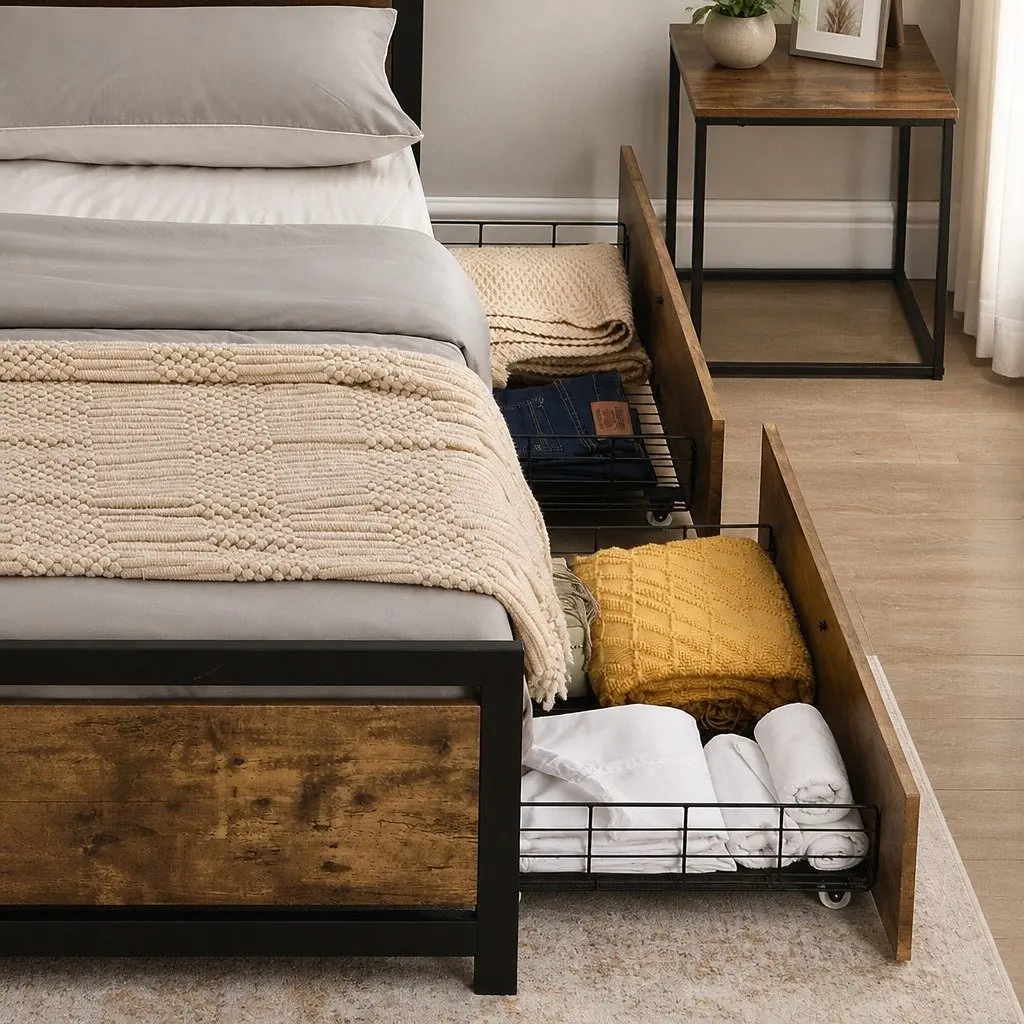 Queen Under Bed Storage Drawers Set of 4 for Bed Frame Bedroom