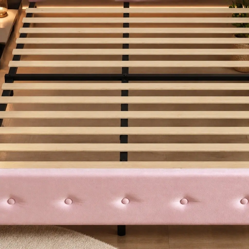 King Floating Bed Frame with USB Ports