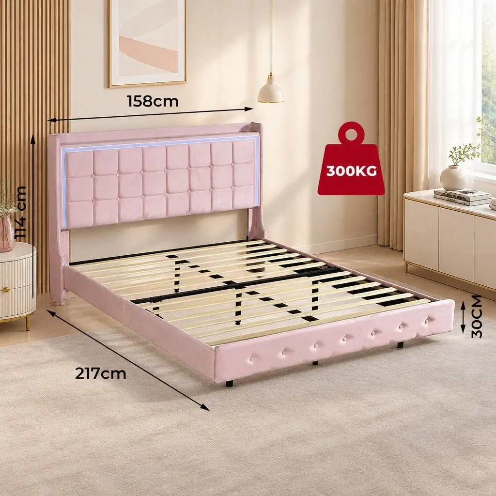 Queen Floating Bed Frame for Contemporary Homes