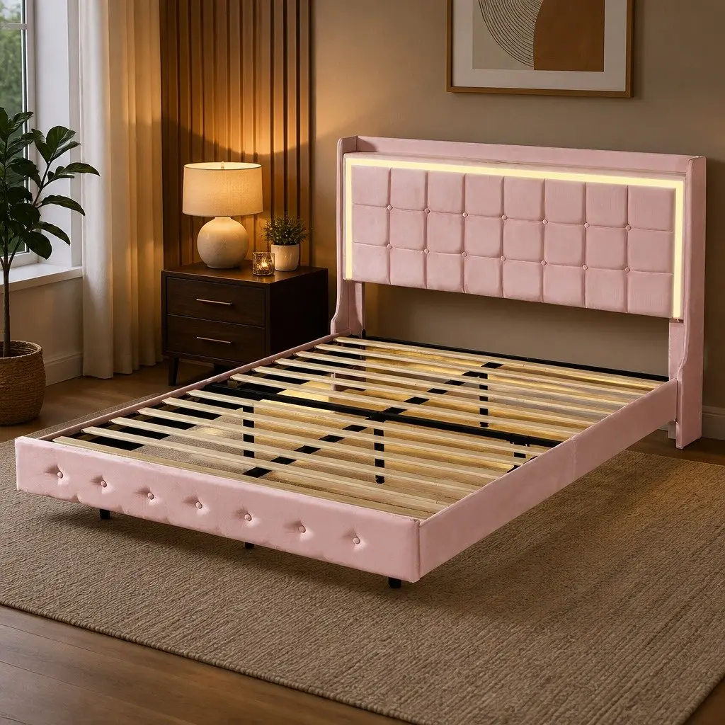 Queen Floating Bed Frame for Contemporary Homes