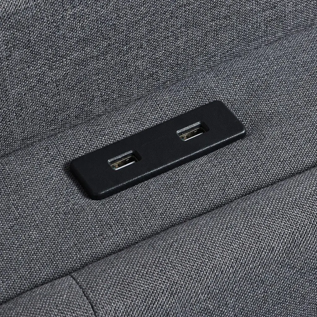Double Bed Frame Gas Lift Storage Grey with LED Light Headboard and USB Charging