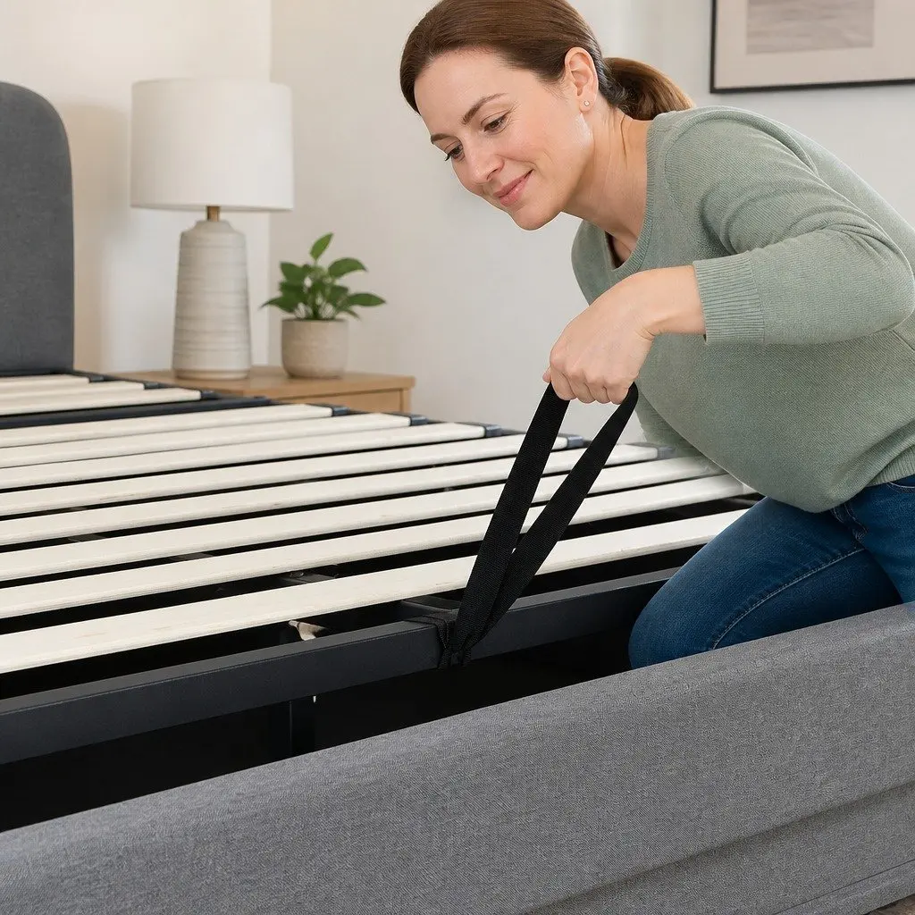 Single Bed Frame with Gas Lift & LED Headboard
