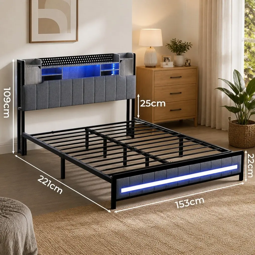 Queen Bed Frame with Smart Storage Solutions
