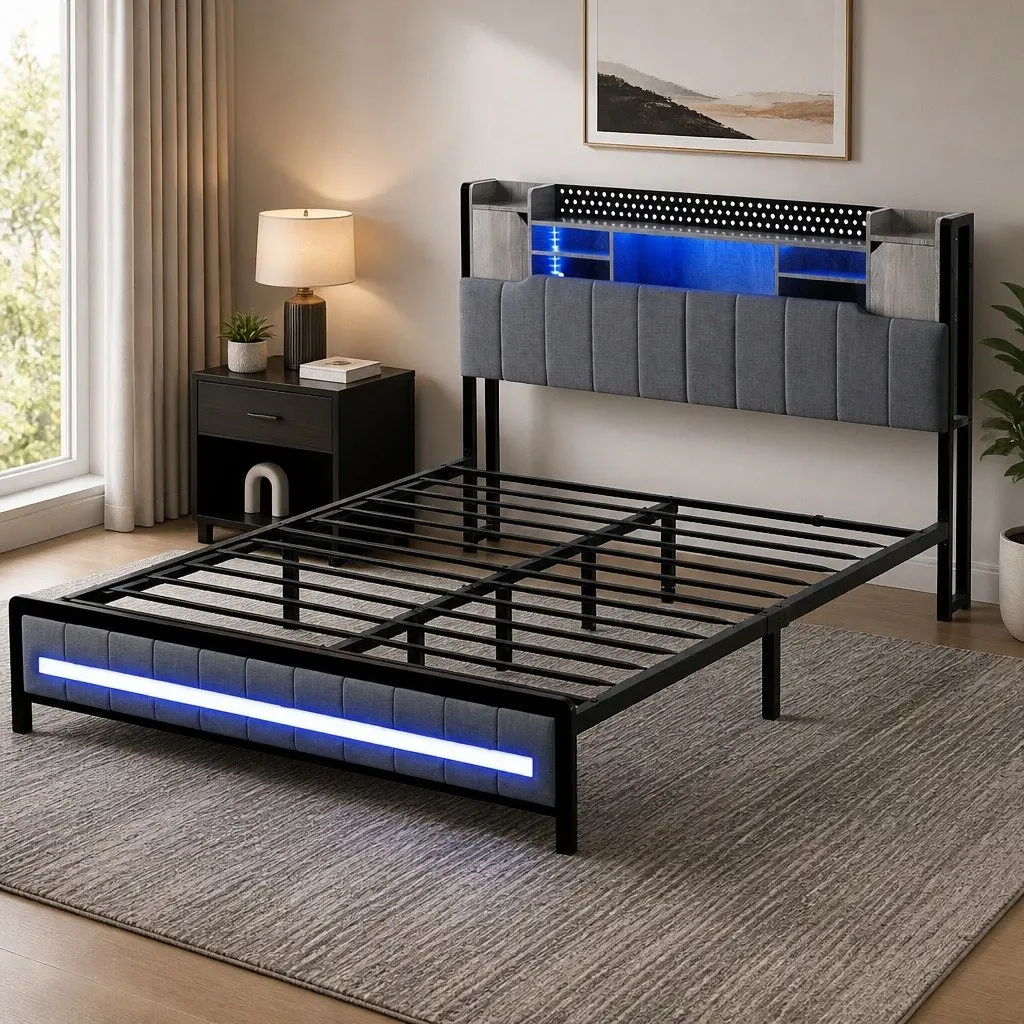 Queen Bed Frame with Smart Storage Solutions