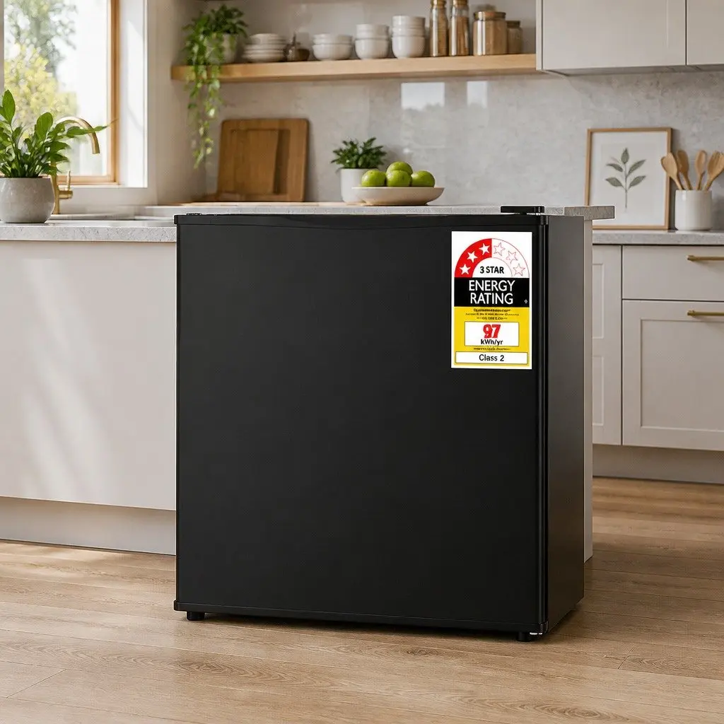 Bar Fridge Portable Compact 48L Black Beverage Cooler Indoor Outdoor
