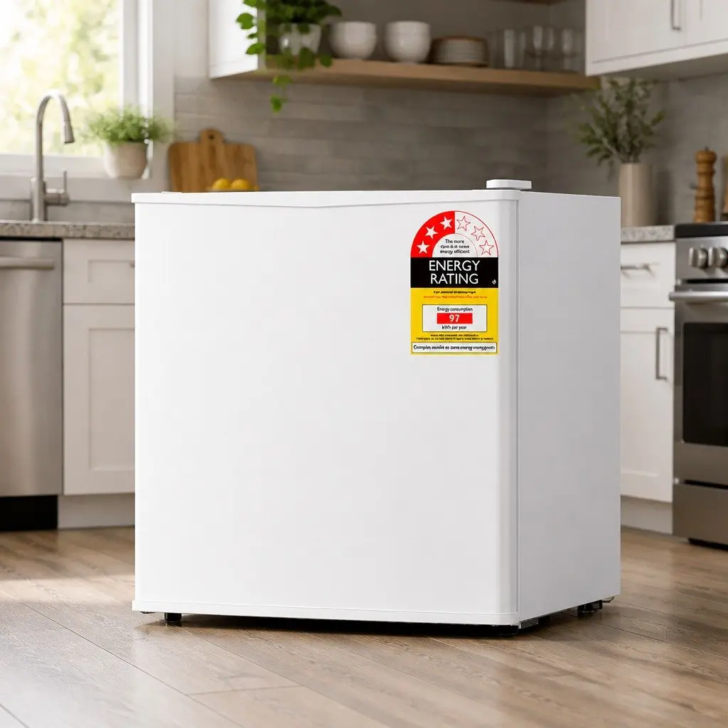 48L Mini Refrigerator White Portable Compact Bar Fridge for Caravan Apartment Office