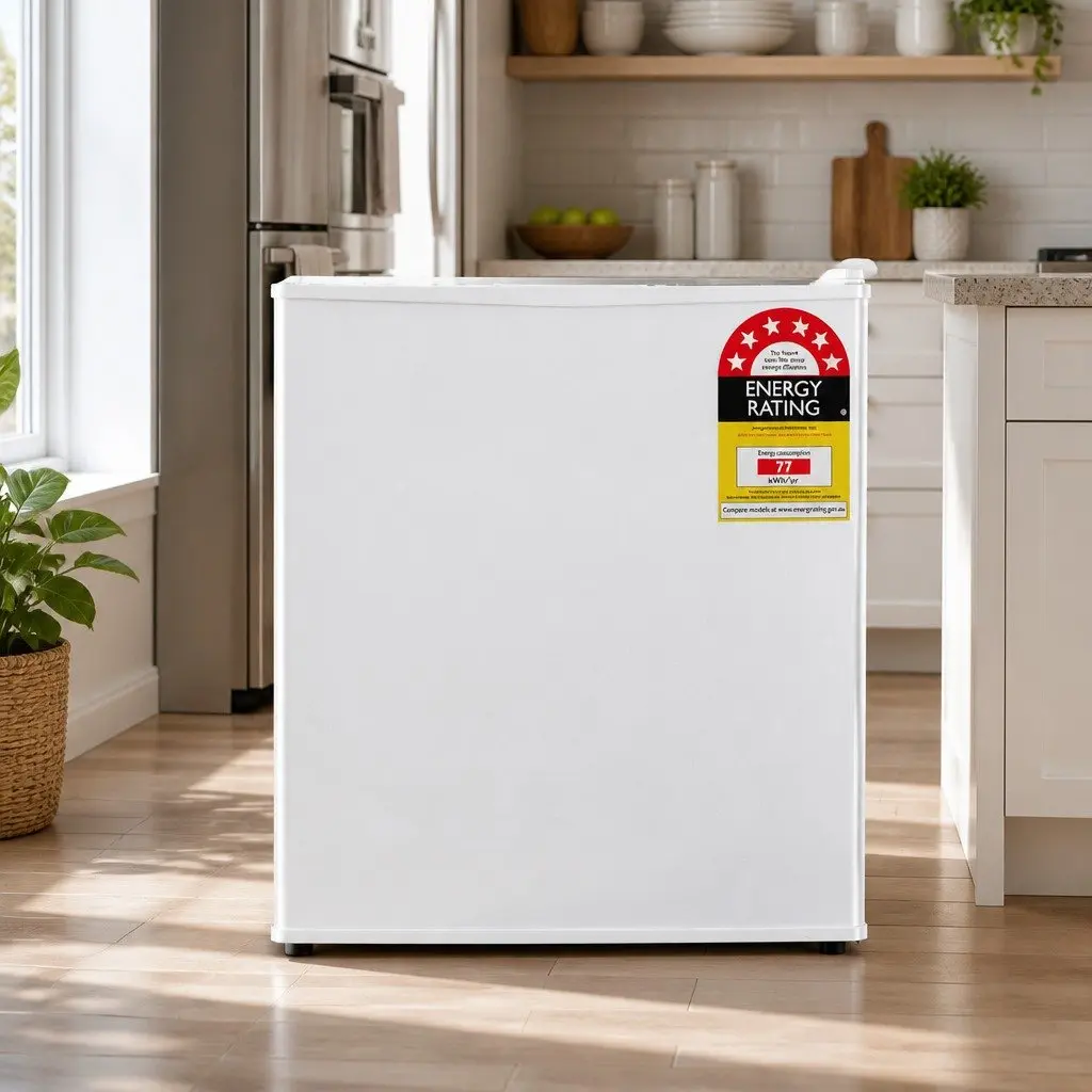 48L Mini Refrigerator White Portable Compact Bar Fridge for Caravan Apartment Office