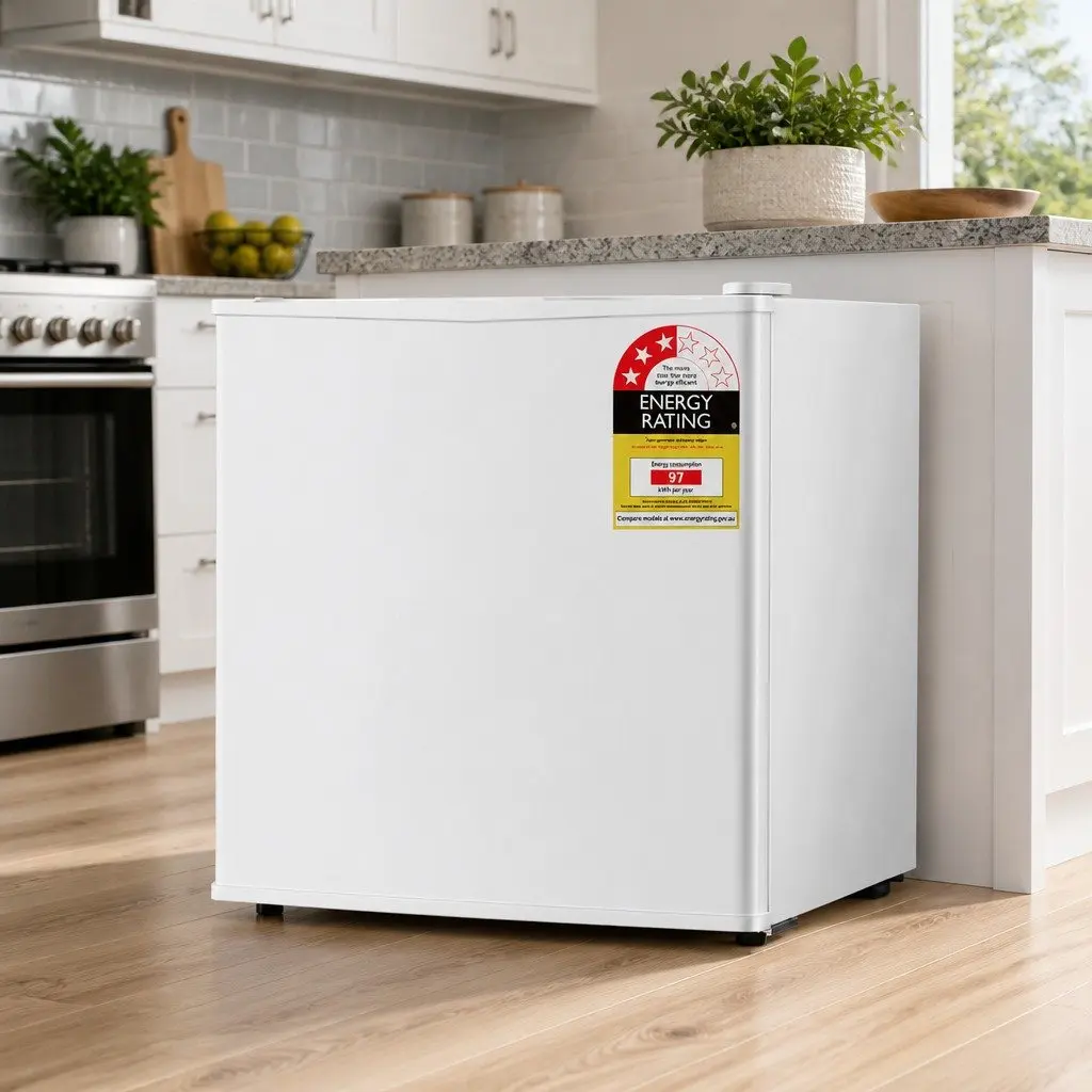 48L Mini Refrigerator White Portable Compact Bar Fridge for Caravan Apartment Office