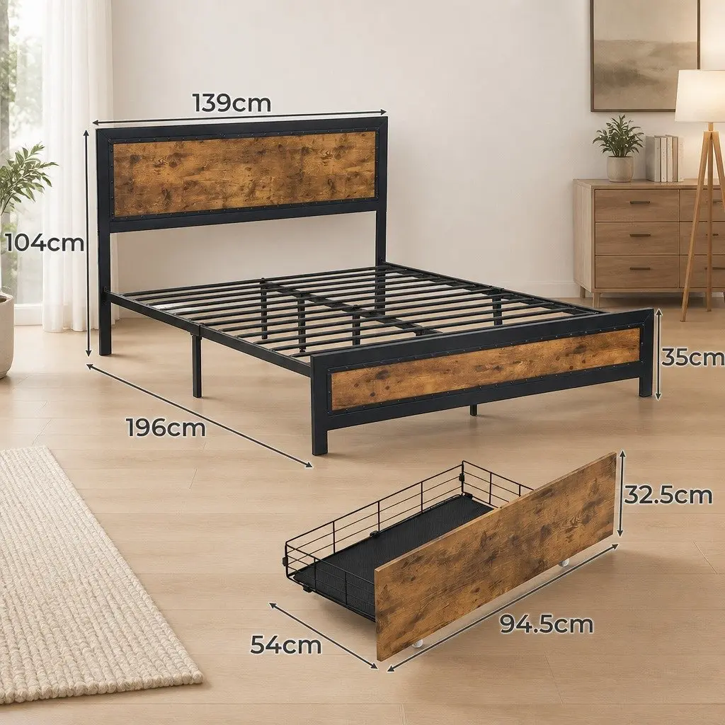 Metal Bed Frame for Double Mattresses