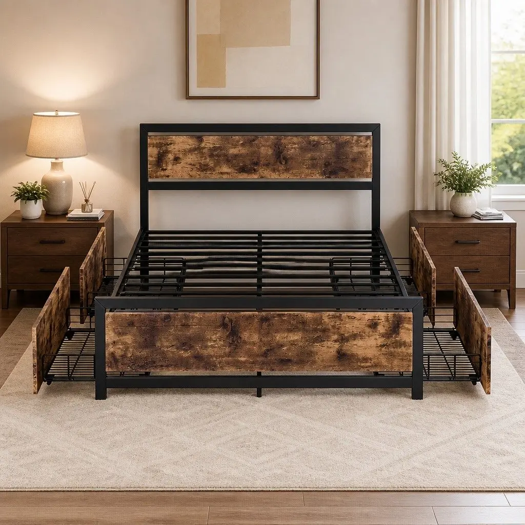 Double Bed Frame with Storage Options