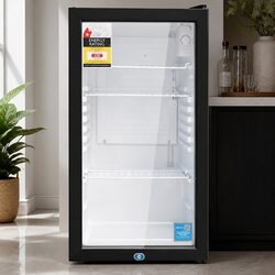 Bar Fridge 78L Glass Door Countertop Mini Cooler Beverage Chiller Compact