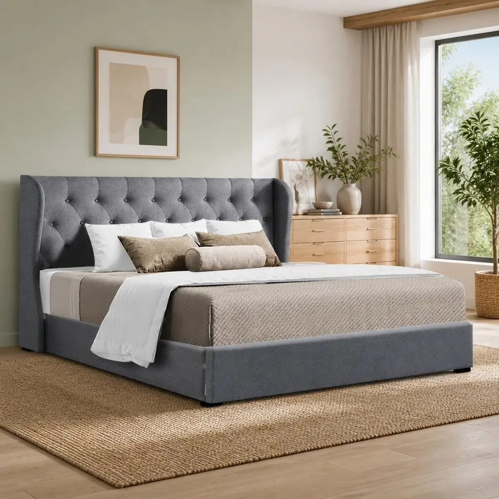 King Size Bed Frame with Gas Lift Storage