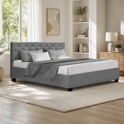 Versatile Queen Bed Frame with Gas Lift Storage for Home Use
