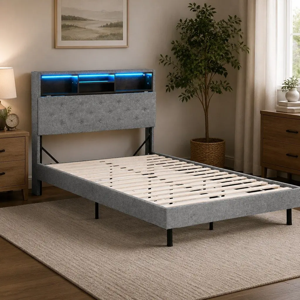 King Single Bed Frame with Under-Bed Storage