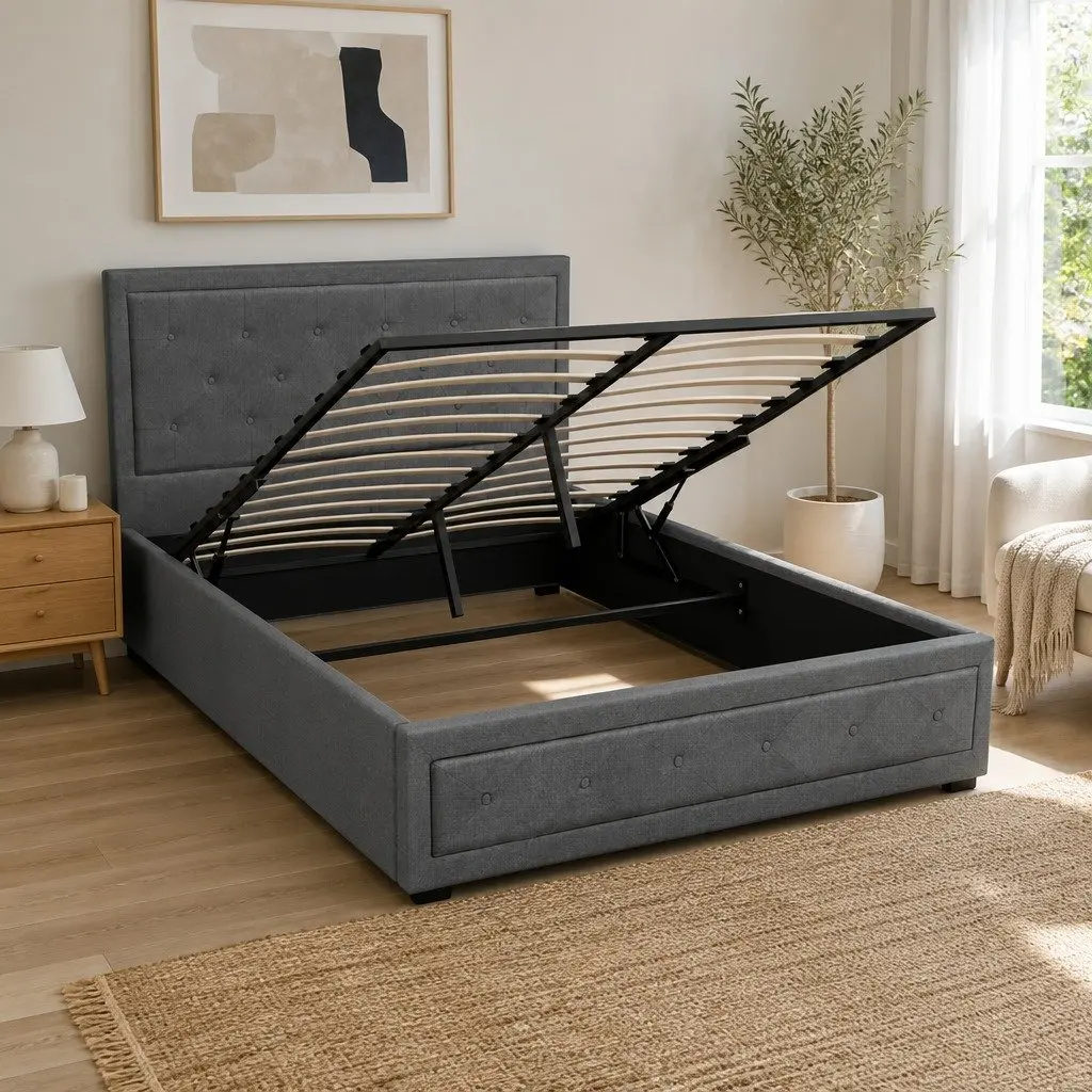 Bed Frame with Gas Lift Storage for Any Bedroom