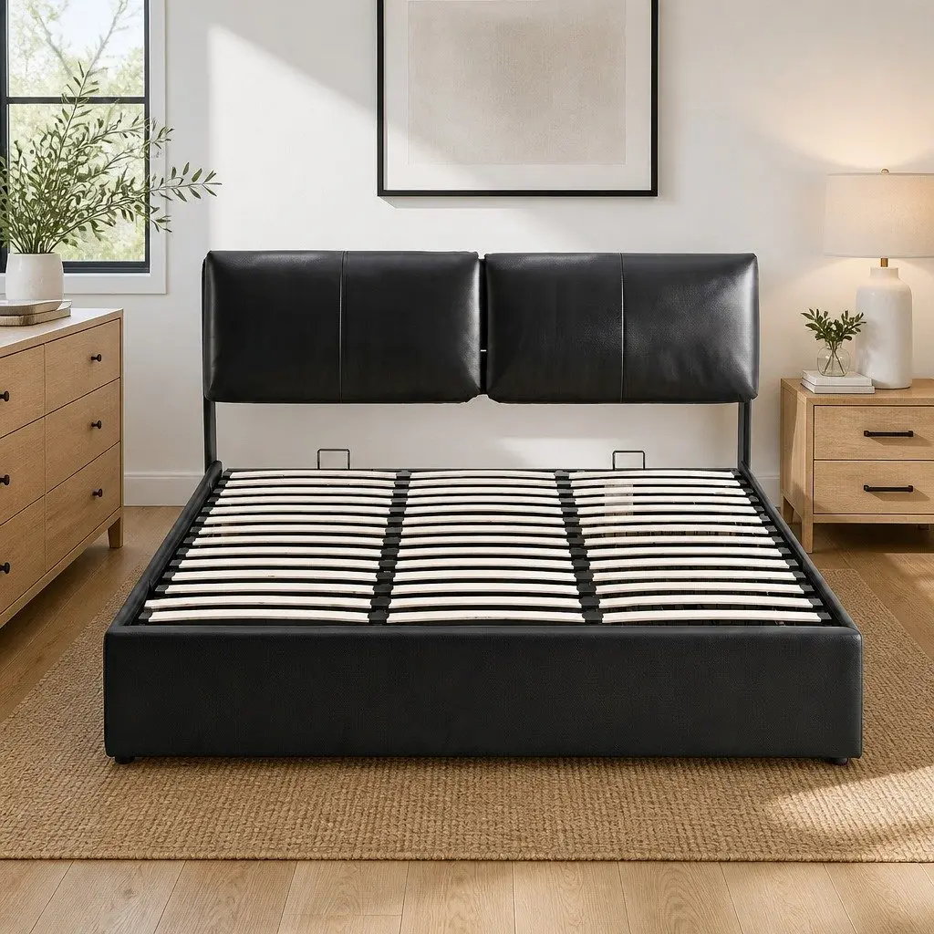King Bed Frame with Gas Lift Storage for Any Bedroom