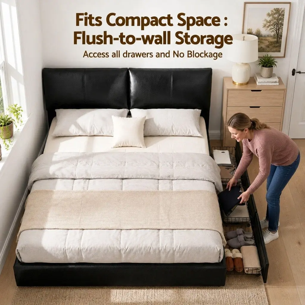 King Bed Frame with Gas Lift Storage for Any Bedroom