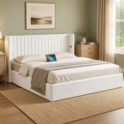 Practical King Bed Frame with Gaslift Storage for Your Home