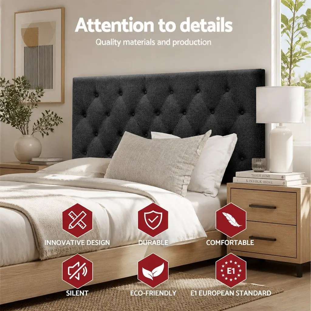 Charcoal Bed Headboard for Double Beds