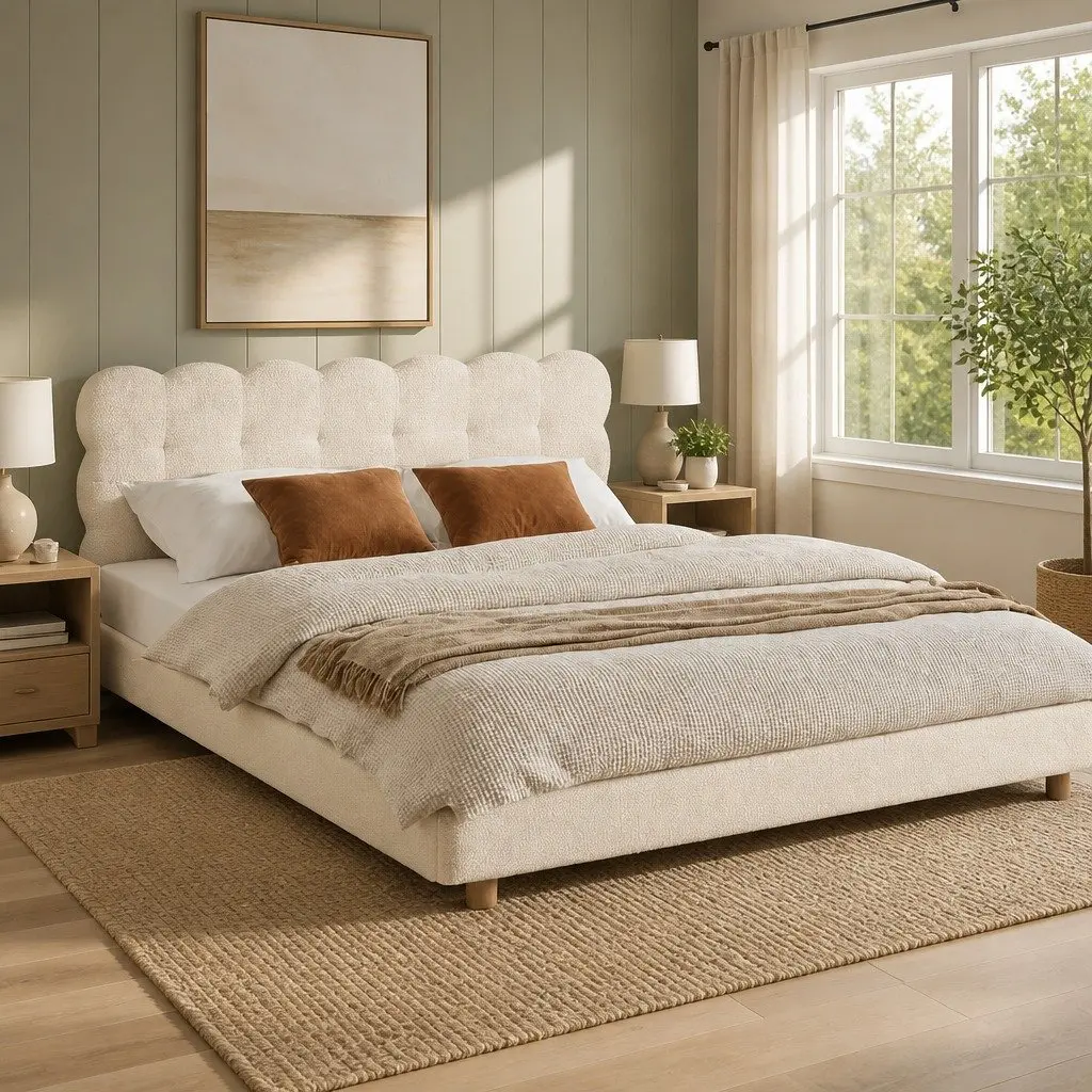 Double Bed Frame with Cloud Headboard for Every Bedroom