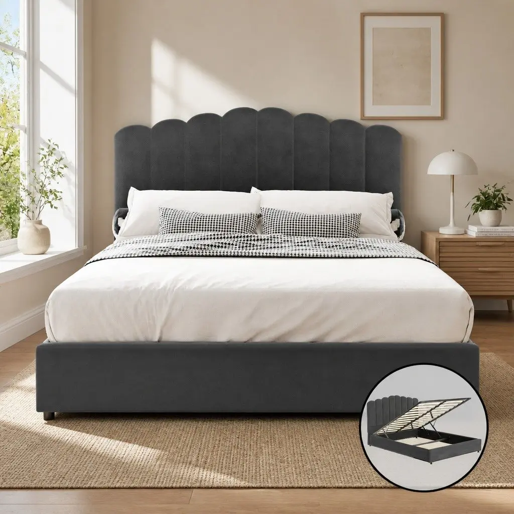 Queen Bed Frame with Gas Lift for Smart Storage
