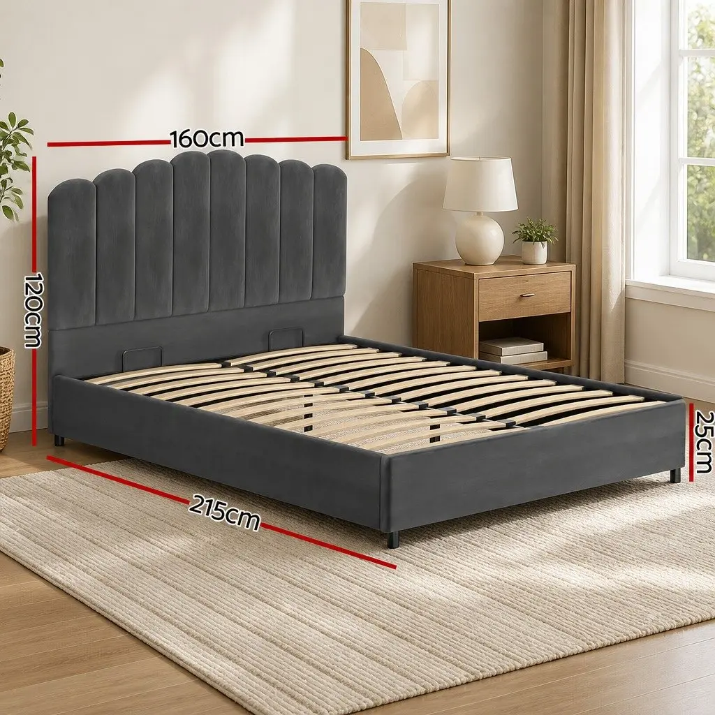 Queen Bed Frame with Gas Lift for Smart Storage