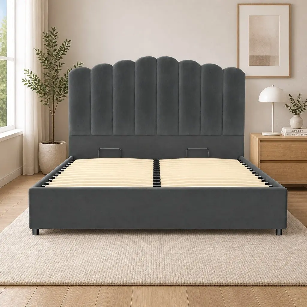 Queen Bed Frame with Gas Lift for Smart Storage