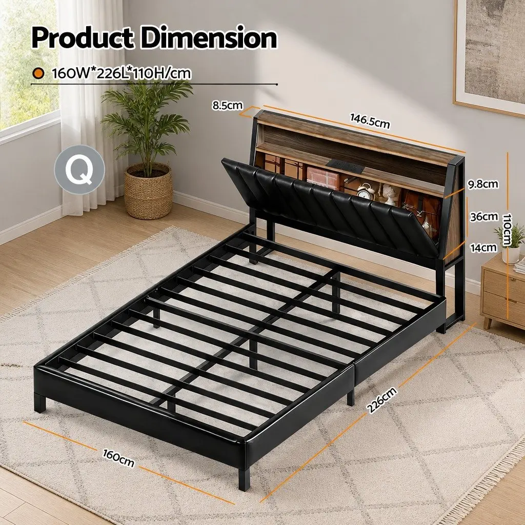 Queen Bed Frame with LED Mood Lighting