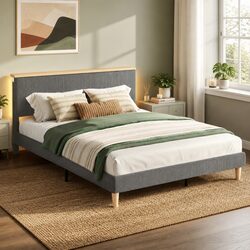 Versatile Queen Bed Frame with Adjustable Headboard
