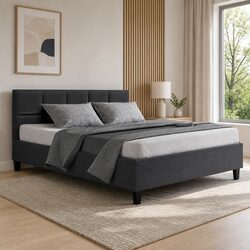 Durable Charcoal Bed Frame for Practical Home Use