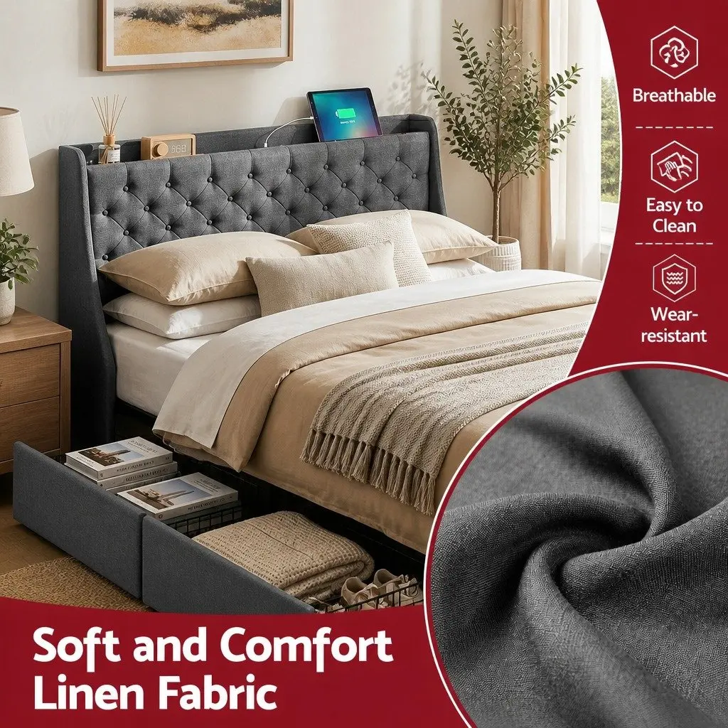 Double Bed Frame with Storage Solutions